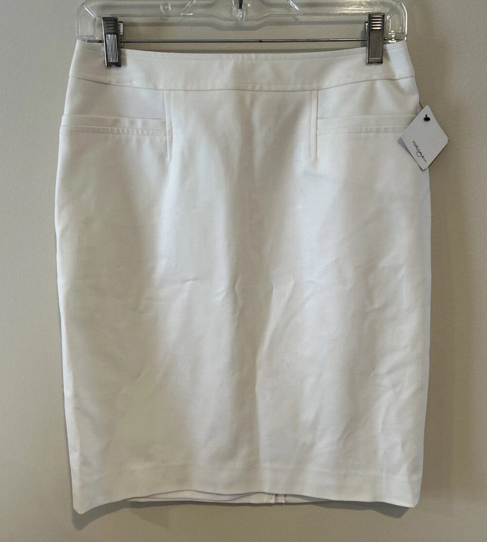 NWT- Halogen Womens white pencil skirt Career Sz 4P